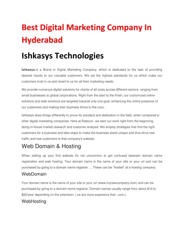 Best Digital Marketing Company In Hyderabad