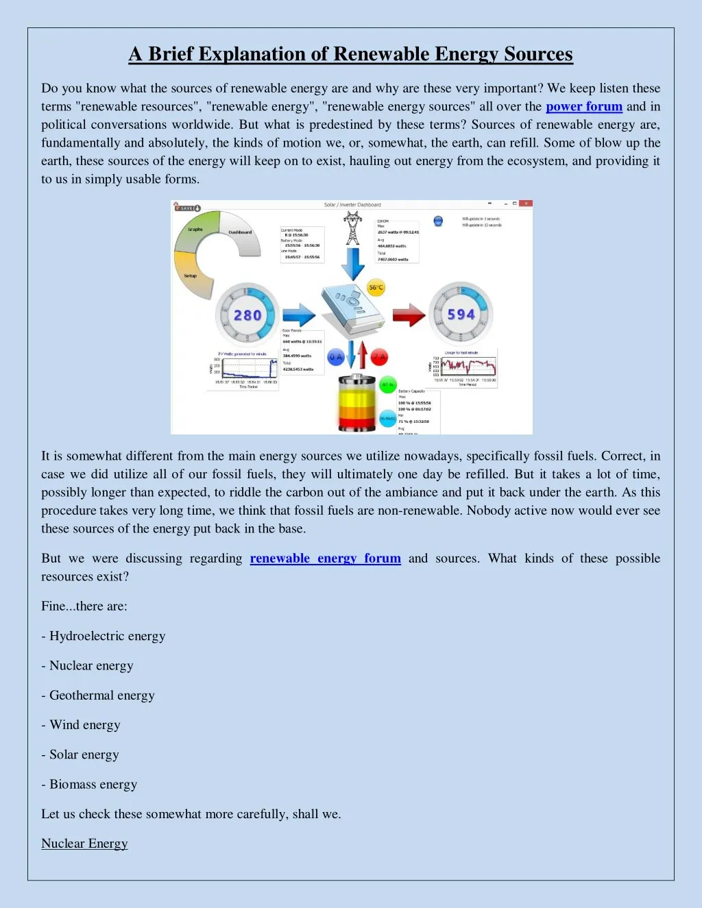 a brief explanation of renewable energy sources