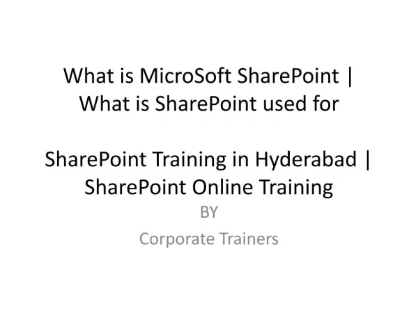 What is Microsoft SharePoint | What is SharePoint used for