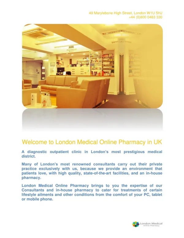 Online Consultation and Prescription Service | London Medical Online Pharmacy