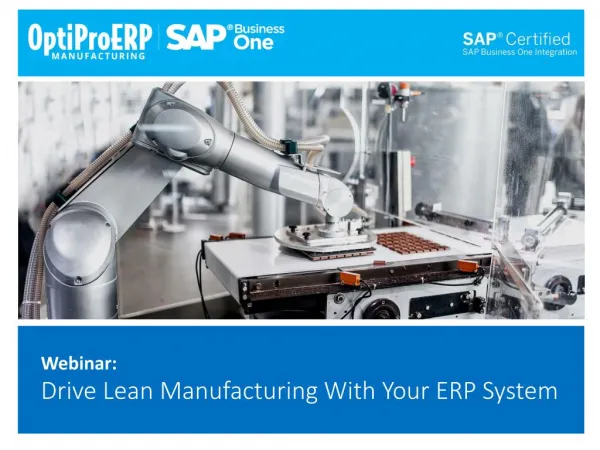 Drive Lean Manufacturing With Your ERP System | OptiProERP