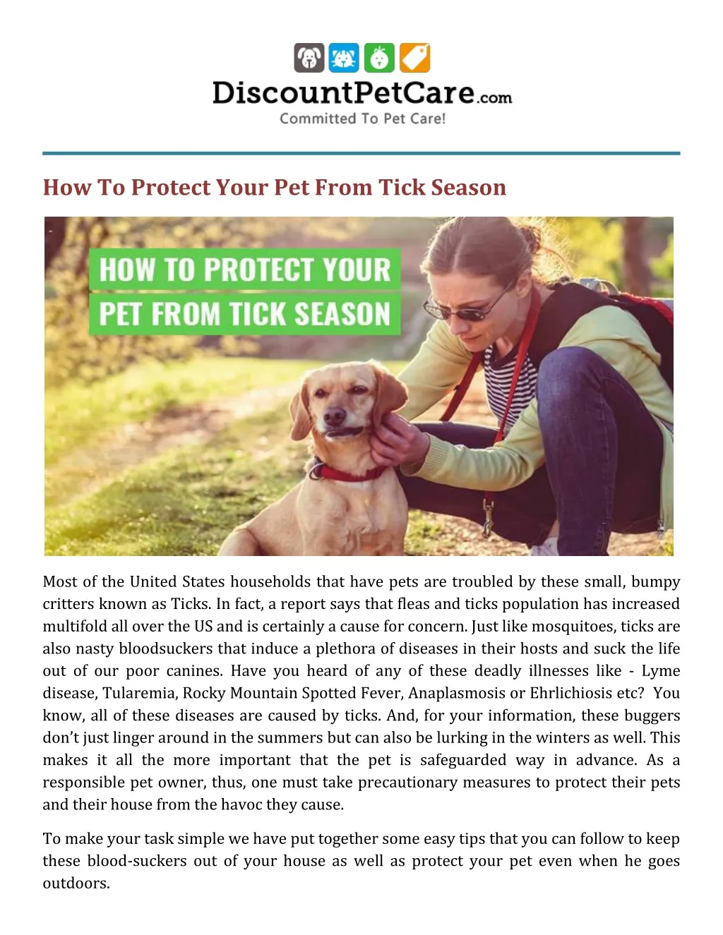 how to protect your pet from tick season
