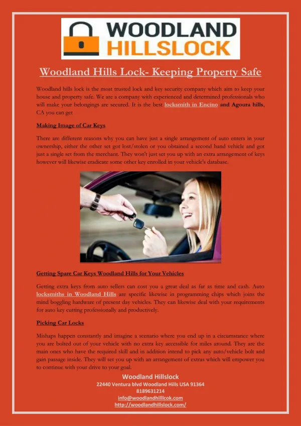 Woodland Hills Lock- Keeping Property Safe