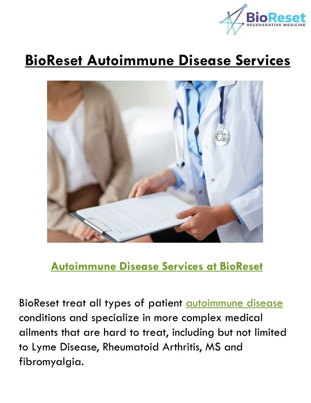bioreset autoimmune disease services
