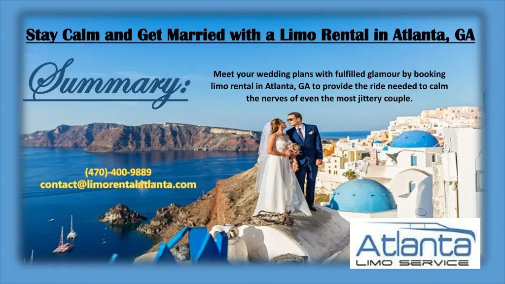 stay calm and get married with a limo rental