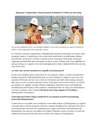 Important Considerations About Easement In Relation To Oil & Gas Surveying - slide 1
