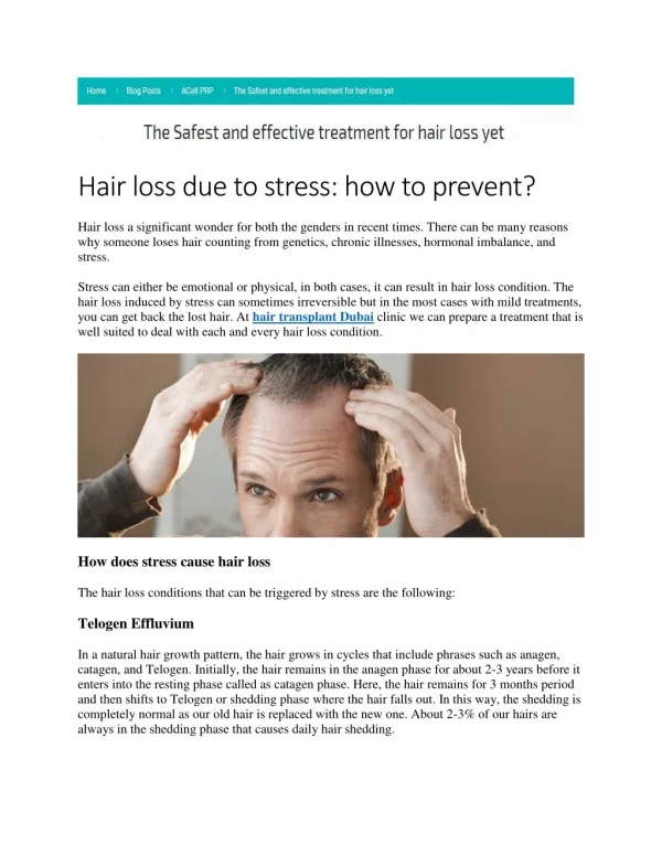 Hair loss due to stress: how to prevent?