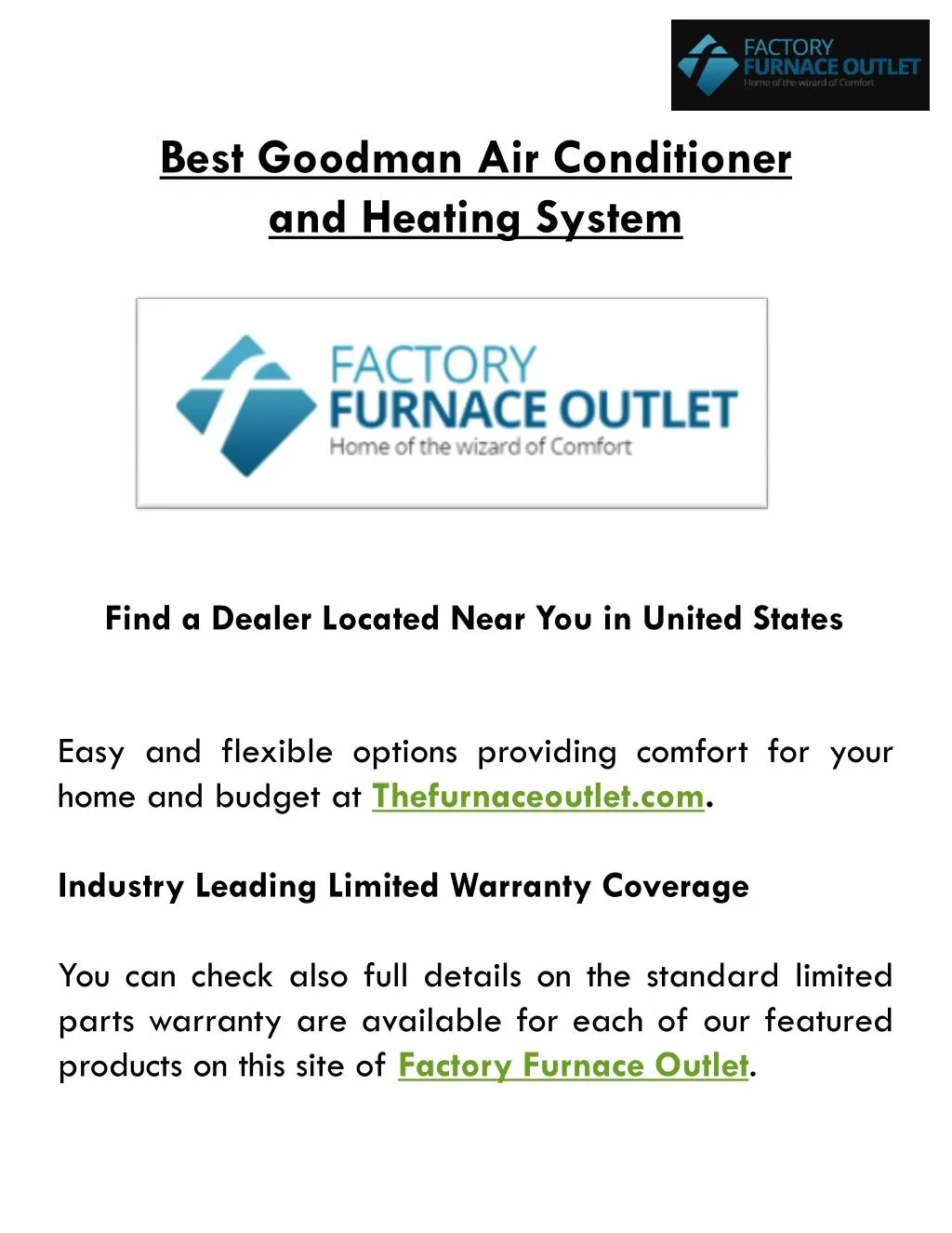 best goodman air conditioner and heating system