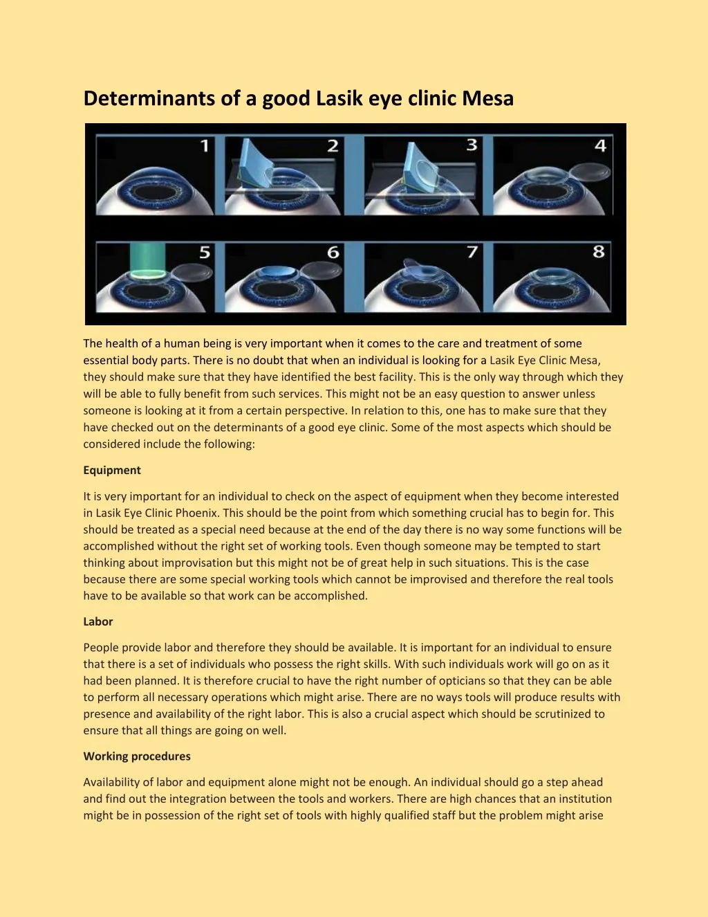 determinants of a good lasik eye clinic mesa