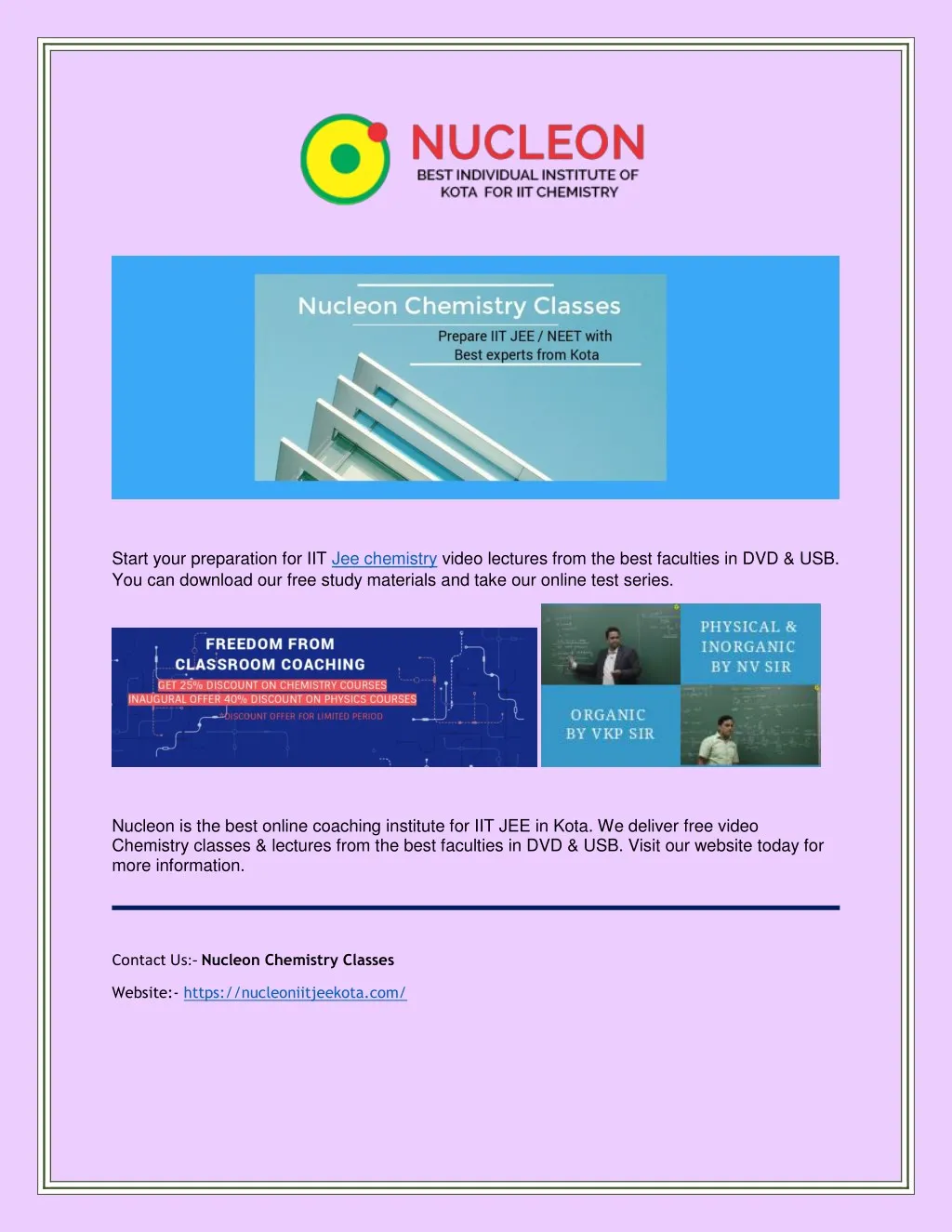 start your preparation for iit jee chemistry