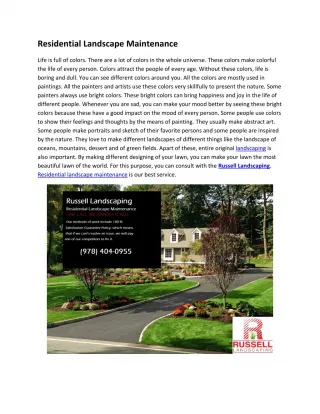 Residential Landscape Maintenance - slide 1
