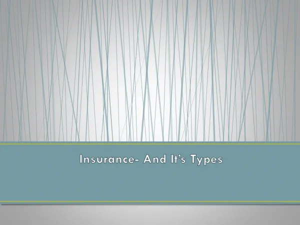 Insurance and its Types