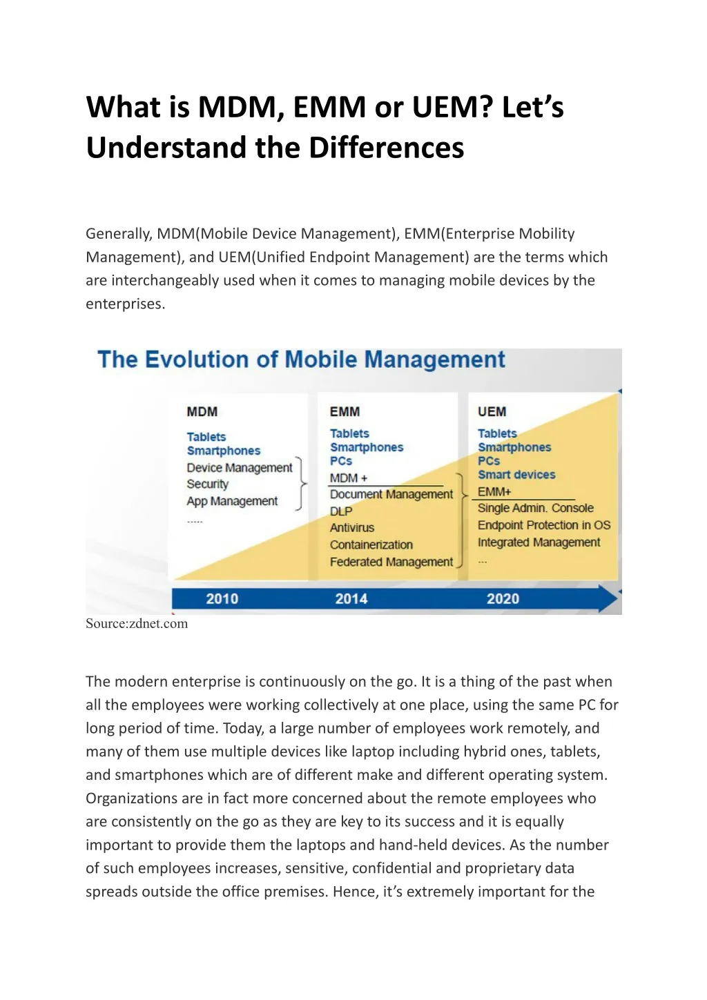 what is mdm emm or uem let s understand