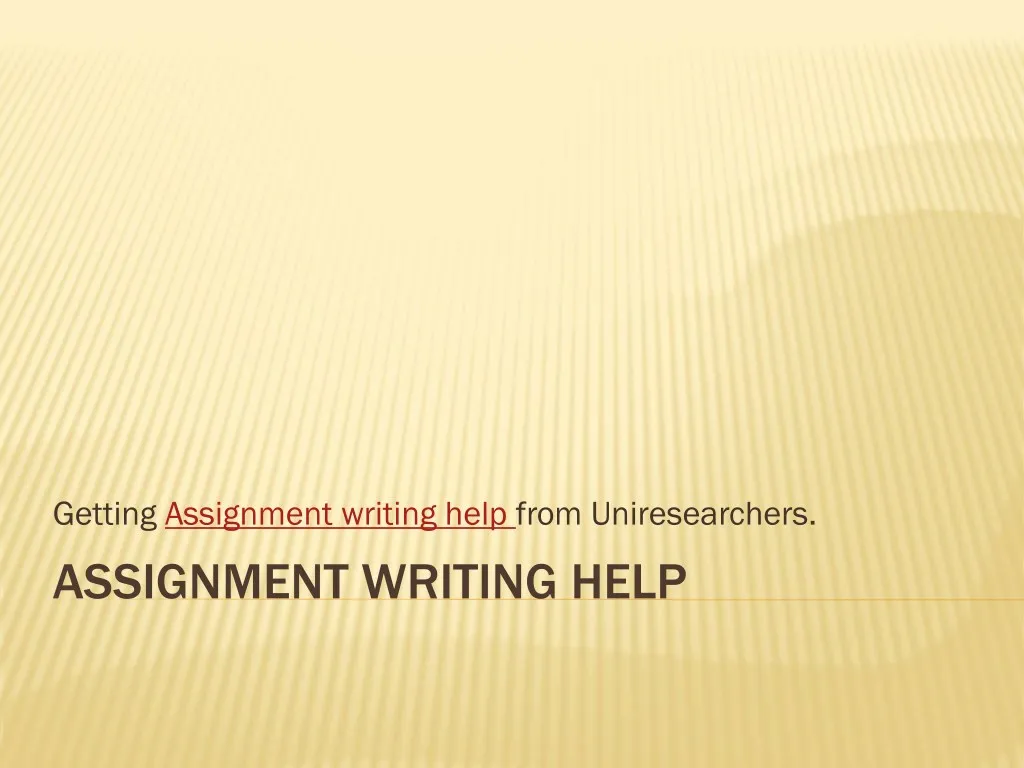 getting assignment writing help from