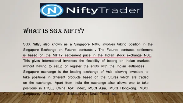 SGX Nifty: Nifty Trader