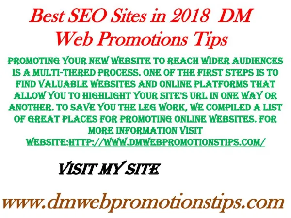 best seo sites in 2018 dm web promotions tips