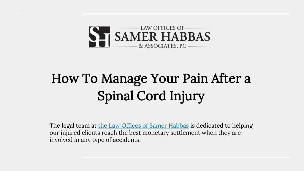 how to manage your pain after a spinal cord injury
