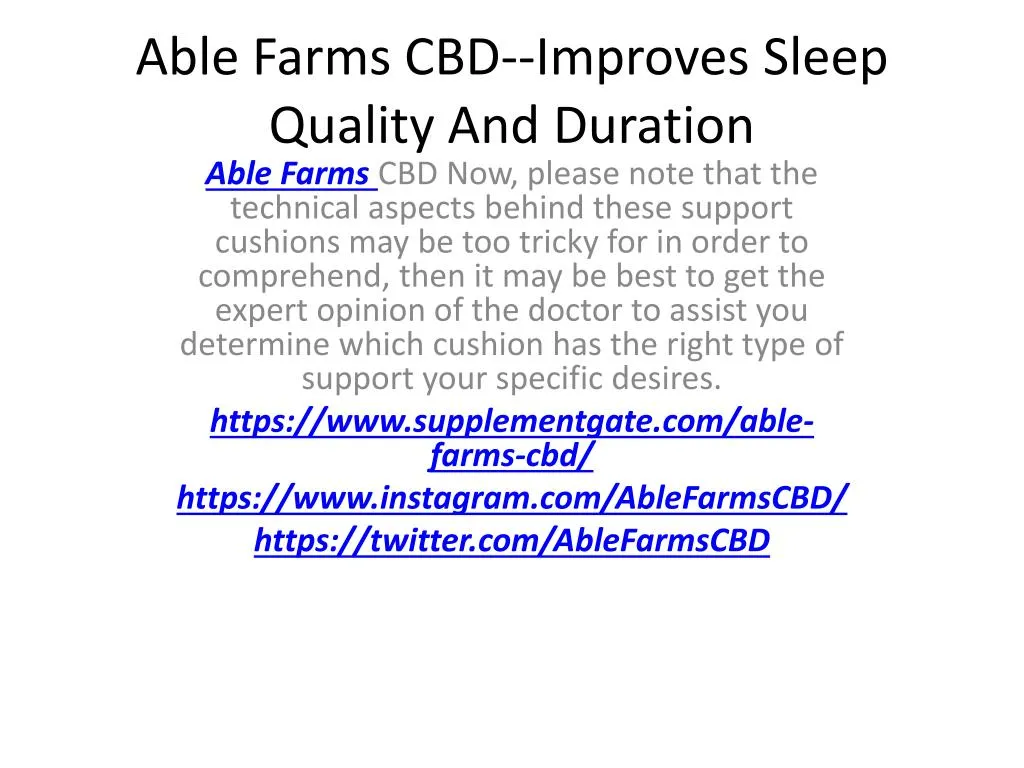 able farms cbd improves sleep quality and duration