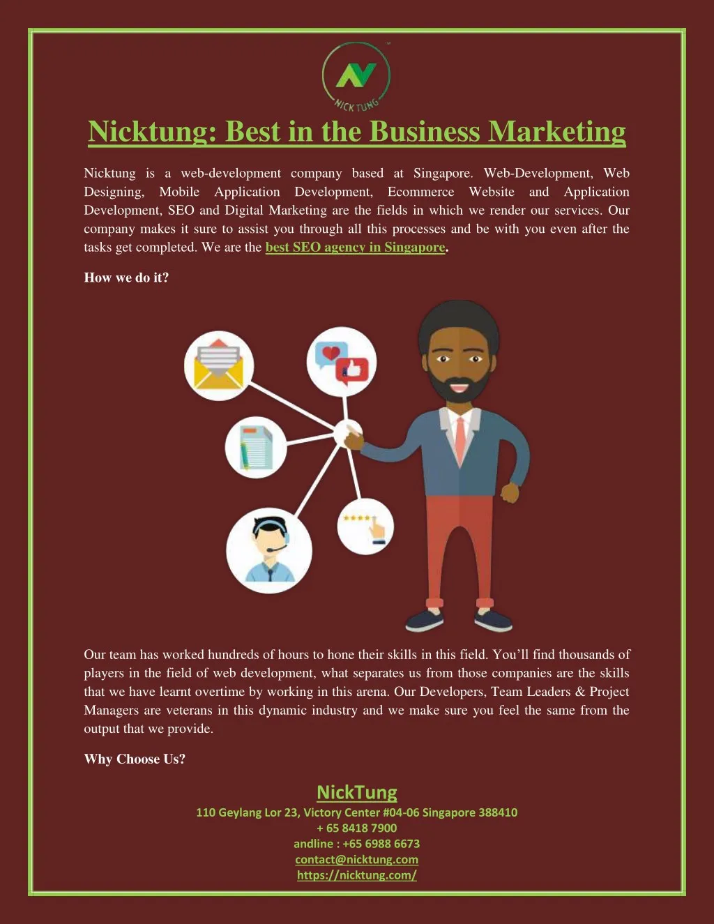 nicktung best in the business marketing