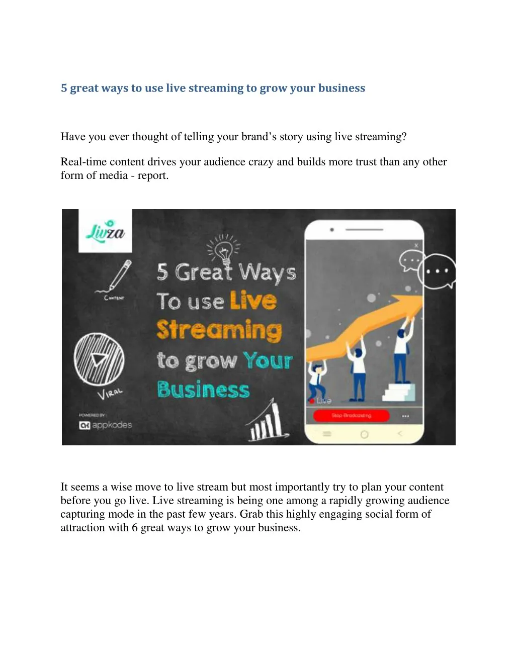 5 great ways to use live streaming to grow your