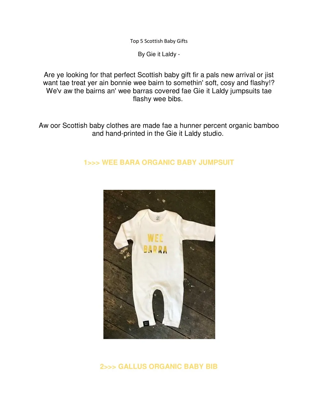 top 5 scottish baby gifts
