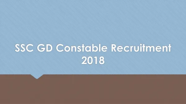 SSC GD Constable Recruitment 2018 Online Form for 54953 Constable Jobs