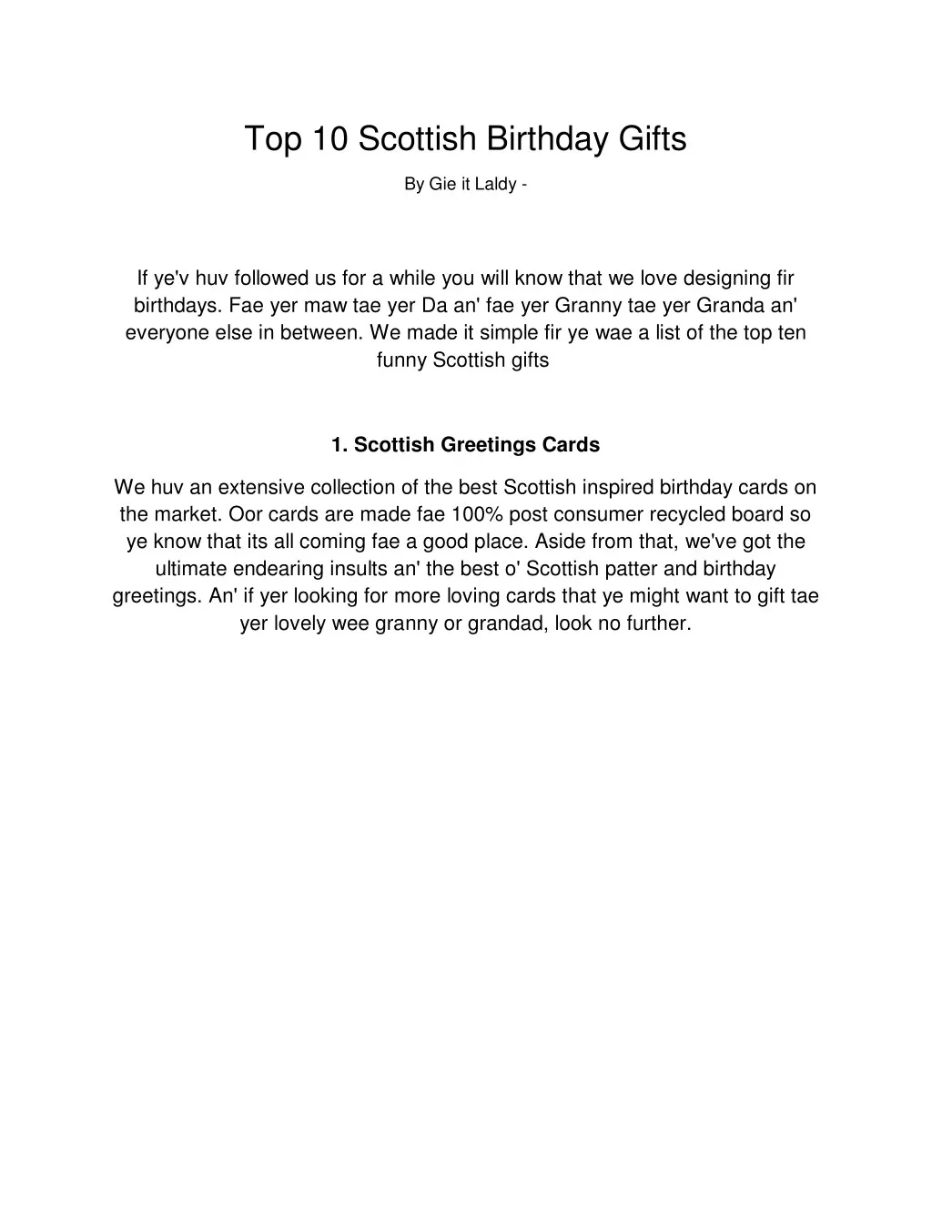 top 10 scottish birthday gifts