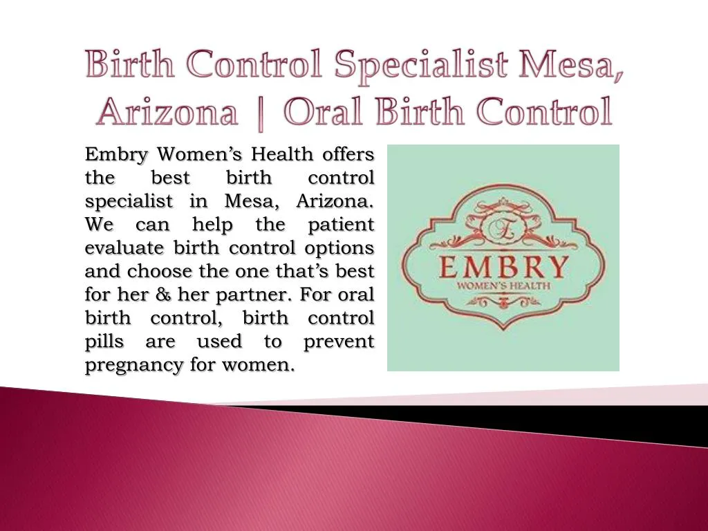 birth control specialist mesa arizona oral birth control