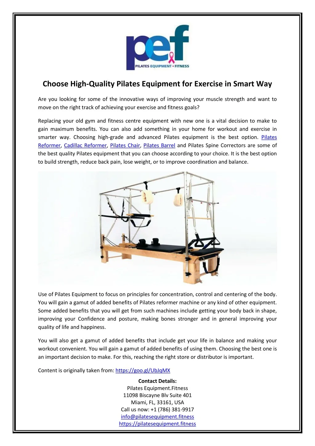choose high quality pilates equipment