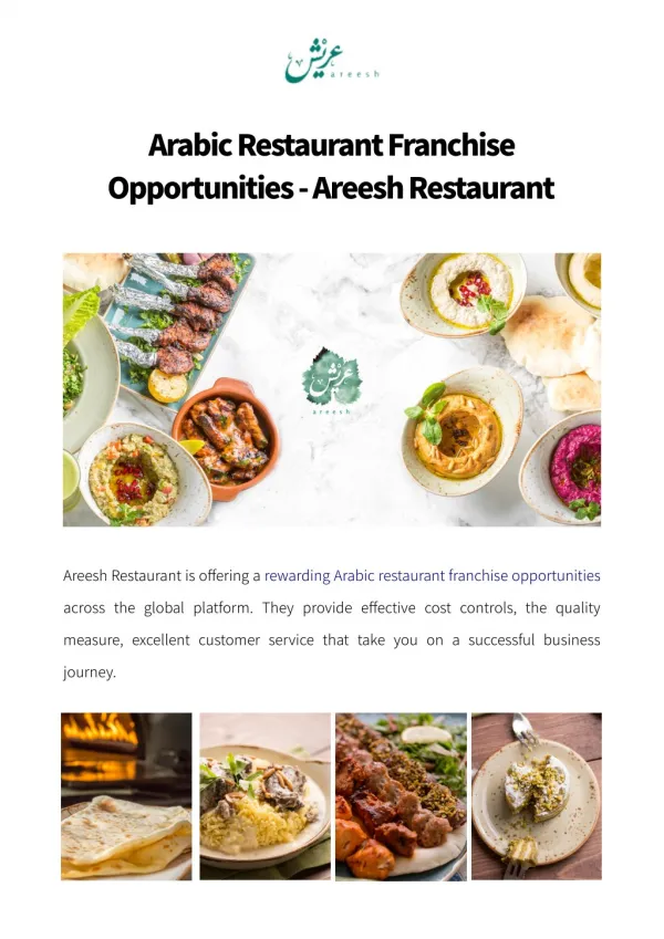 Arabic Restaurant Franchise Opportunities - Areesh Restaurant