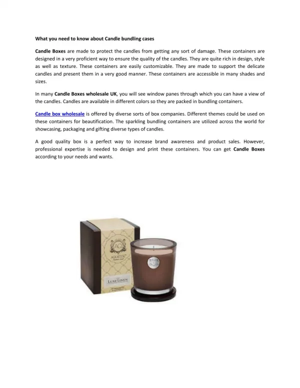 What you need to know about Candle bundling cases