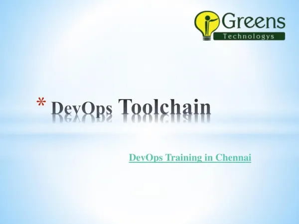 DevOps Tool chain