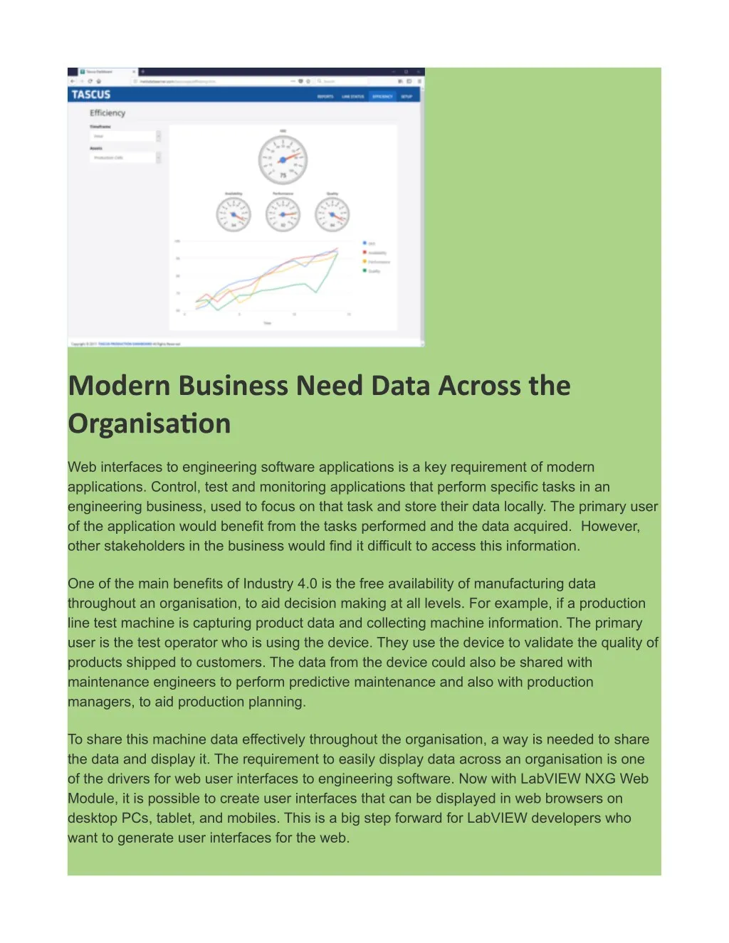 modern business need data across the organisation