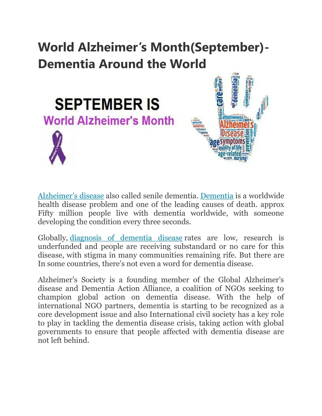 world alzheimer s month september dementia around