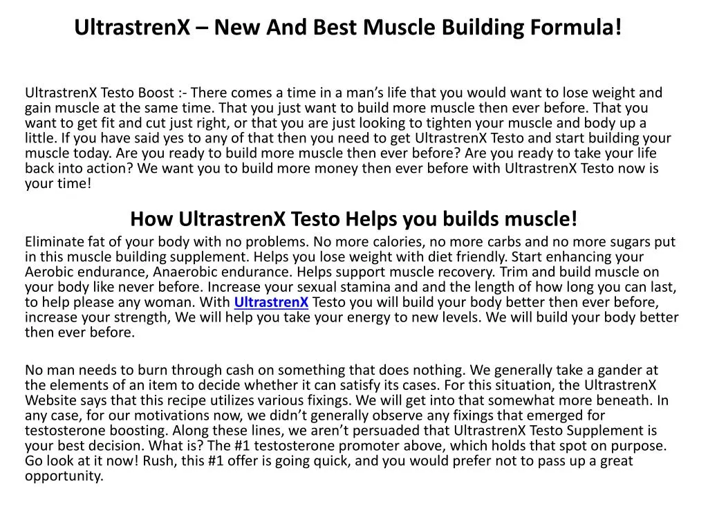 ultrastrenx new and best muscle building formula