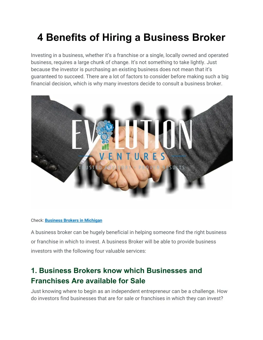 4 benefits of hiring a business broker