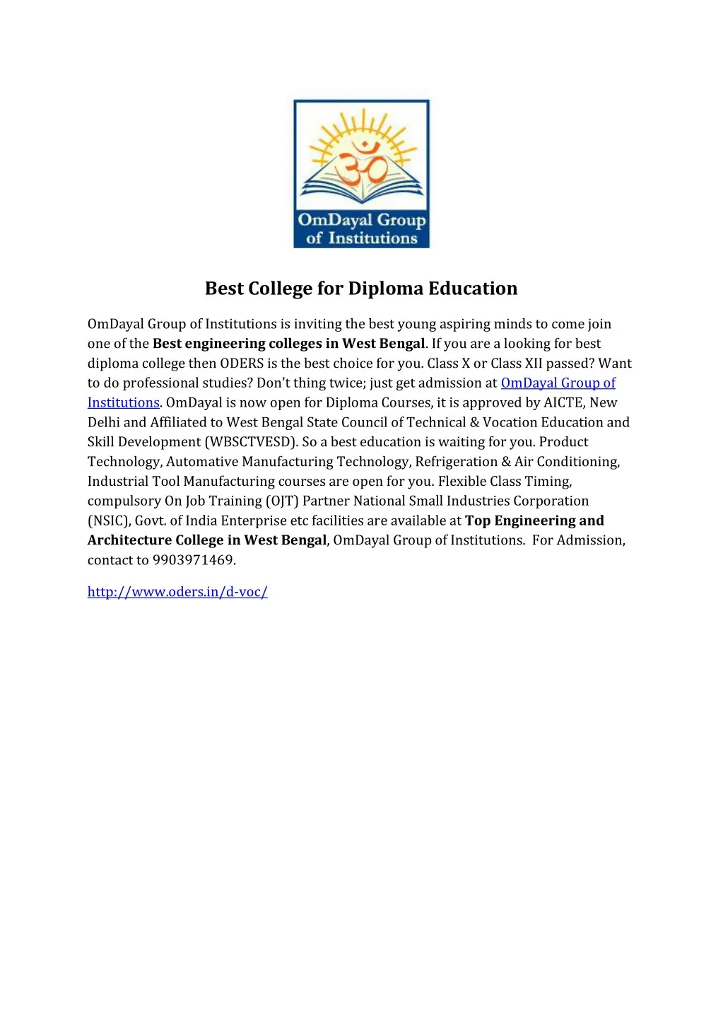 best college for diploma education