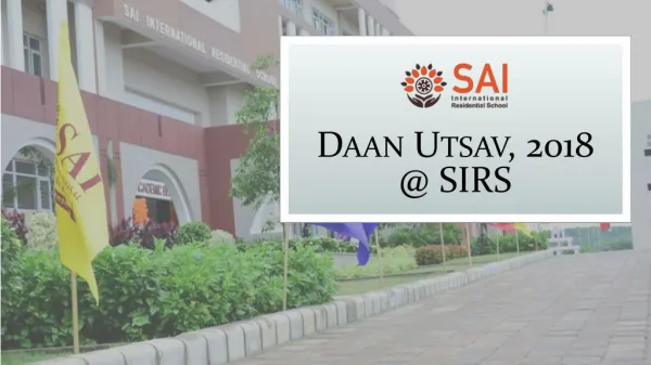Daan Utsav, 2018 | Best Boarding School in India | SAI International School in India