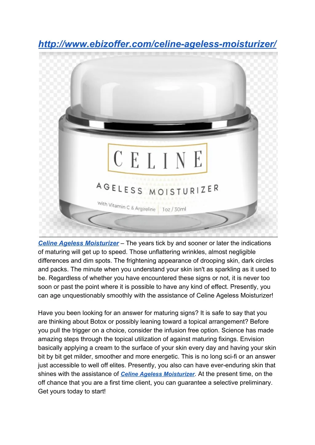 http www ebizoffer com celine ageless moisturizer