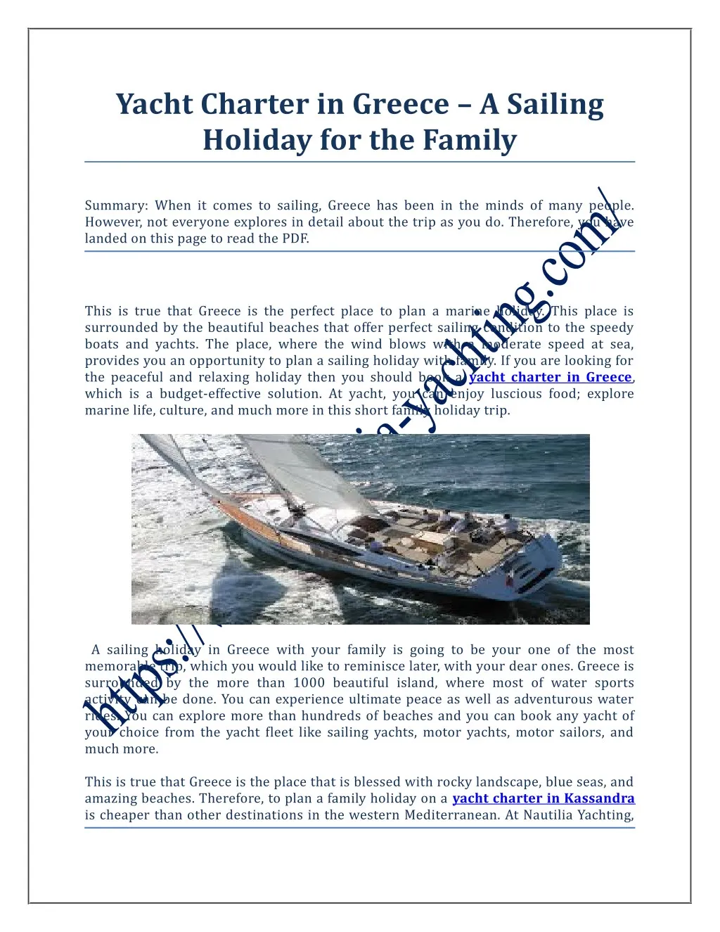 yacht charter in greece a sailing holiday