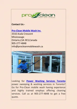 Power Sweeping & Washing Services in Toronto