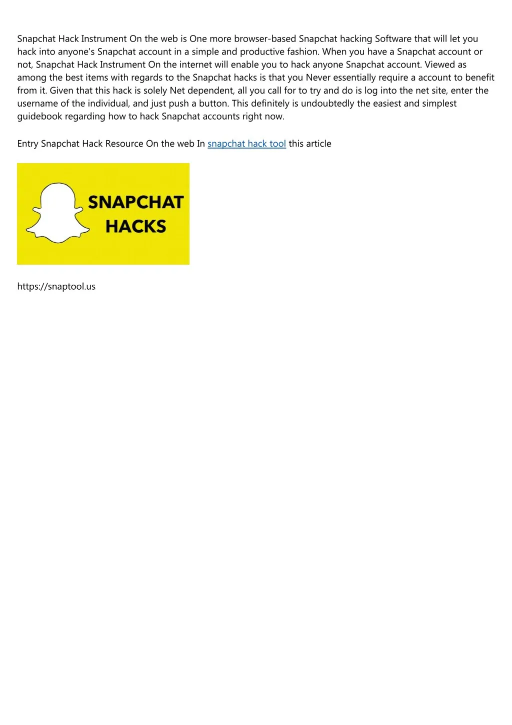 snapchat hack instrument on the web is one more