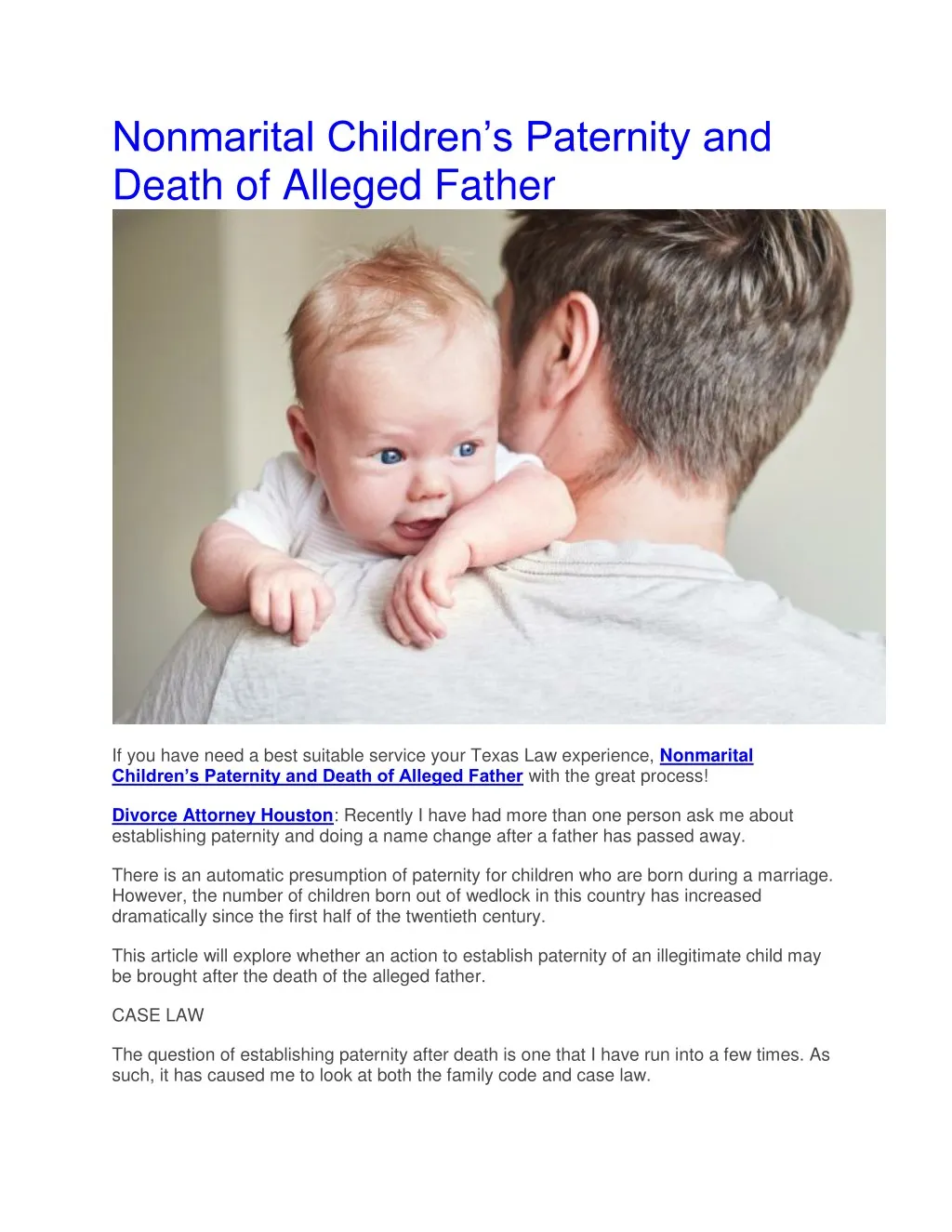 nonmarital children s paternity and death