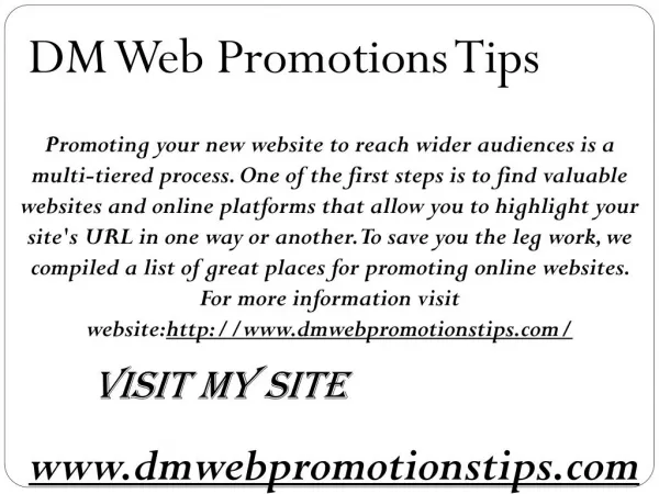 dm web promotions tips