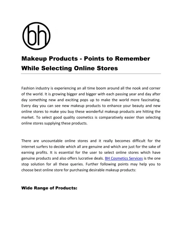 Makeup Products - Points to Remember While Selecting Online Stores
