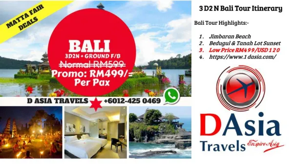 Bali Tour Itinerary 3 Days 2 Nights - D Asia Travels