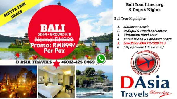 Bali Tour Itinerary 5 Days 4 Nights - D Asia Travels