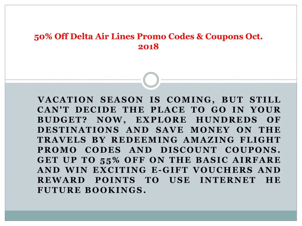 50 off delta air lines promo codes coupons oct 2018