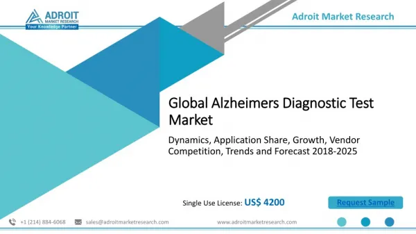 Global Alzheimers Diagnostic Test Market : Research Analysis & Growth 2025