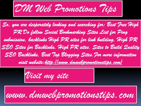 dm web promotions tips